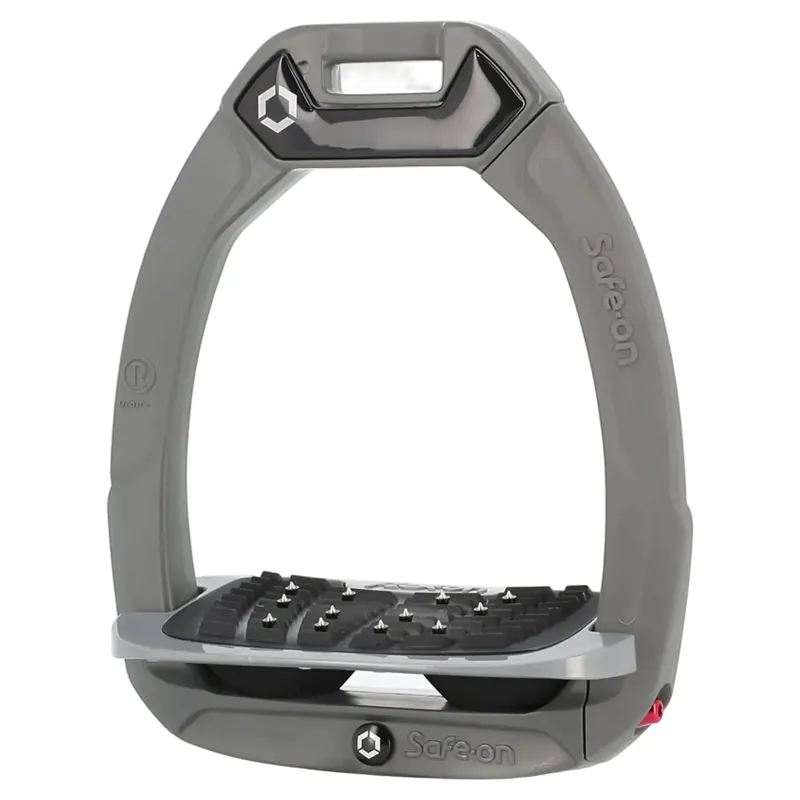 Flex-On Safe-On Ultra Grip Safety Stirrups - Dark Grey/Grey/Black