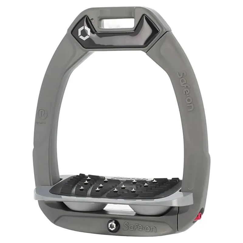 Flex-On Safe-On Ultra Grip Safety Stirrups - Dark Grey/Grey/Grey