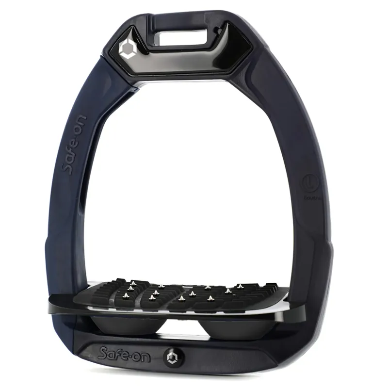 Flex-On Safe-On Ultra Grip Safety Stirrups - Navy/Black/Black