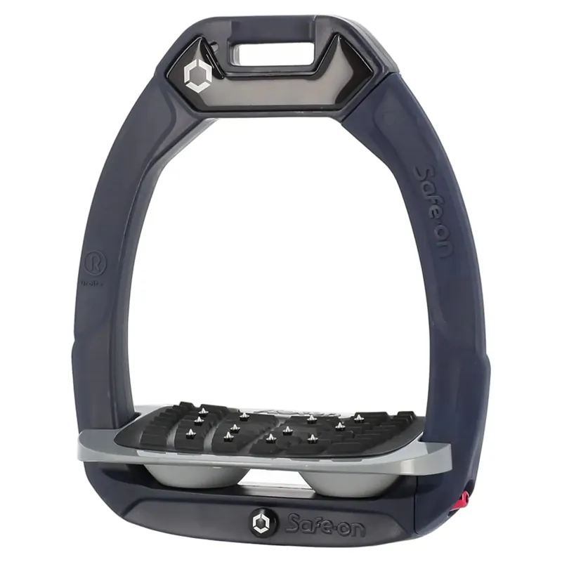 Flex-On Safe-On Ultra Grip Safety Stirrups - Navy/Grey/Grey