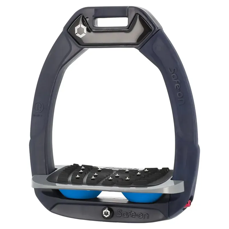 Flex-On Safe-On Ultra Grip Safety Stirrups - Navy/Grey/Light Blue