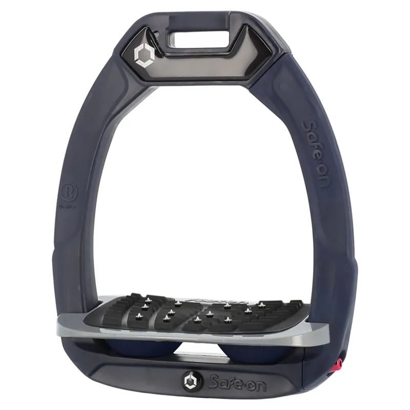 Flex-On Safe-On Ultra Grip Safety Stirrups - Navy/Grey/Navy