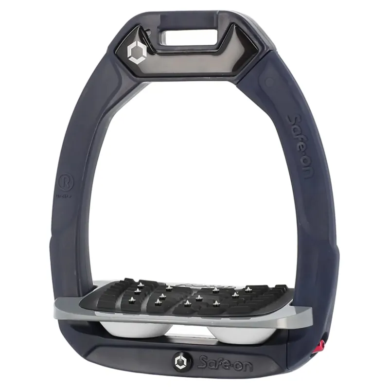 Flex-On Safe-On Ultra Grip Safety Stirrups - Navy/Grey/White