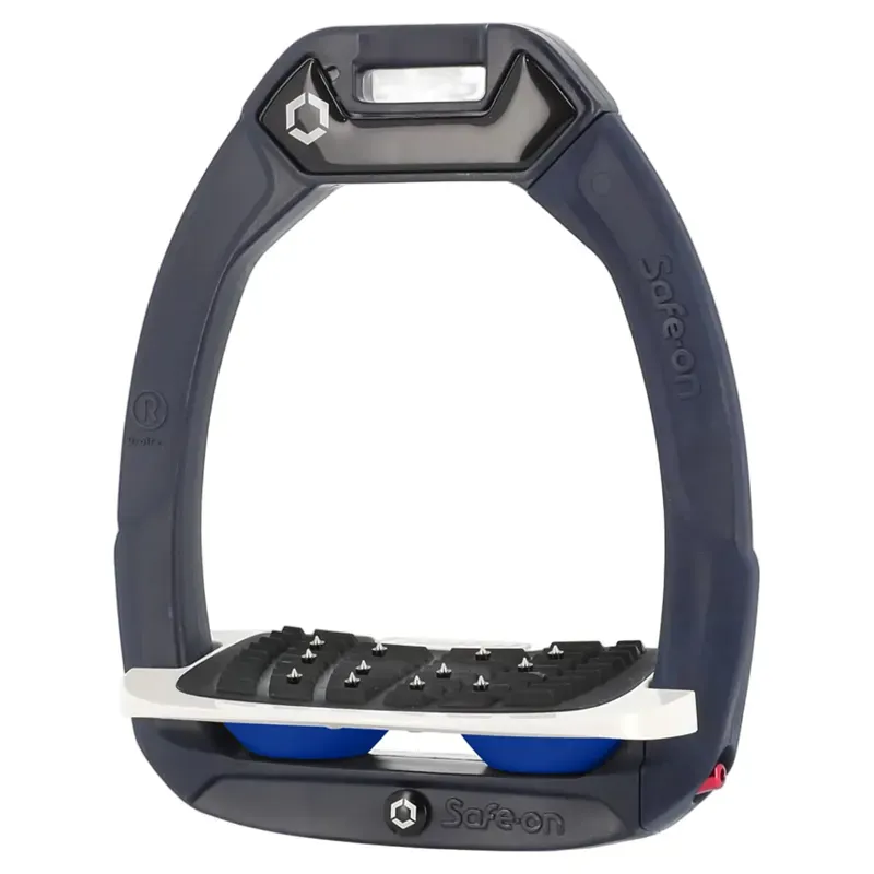 Flex-On Safe-On Ultra Grip Safety Stirrups - Navy/White/Light Blue