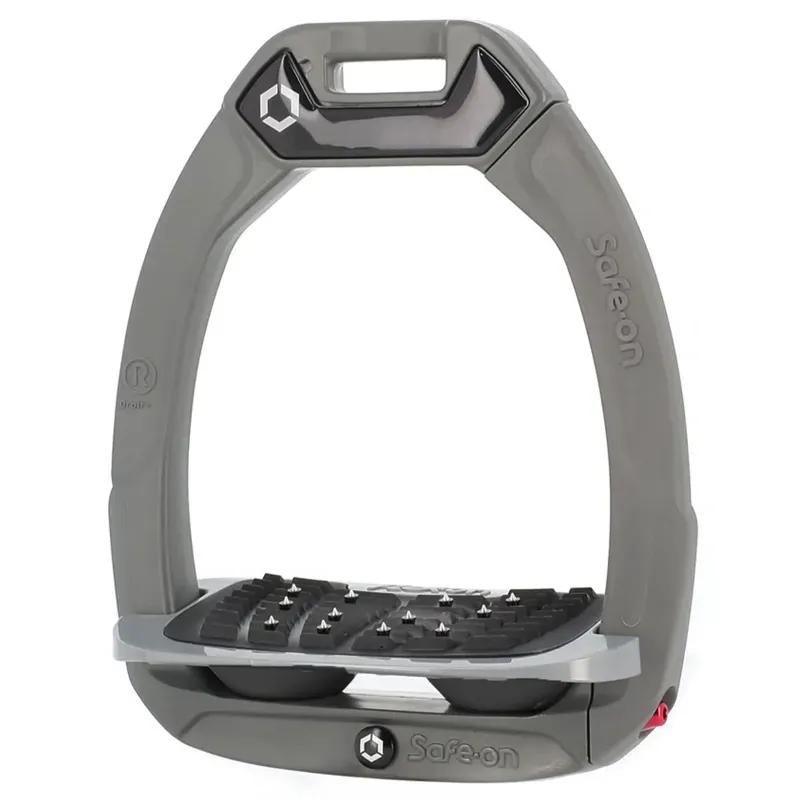 Flex-On Safe-On Ultra Grip Safety Stirrups - Silver Grey/Grey/Black