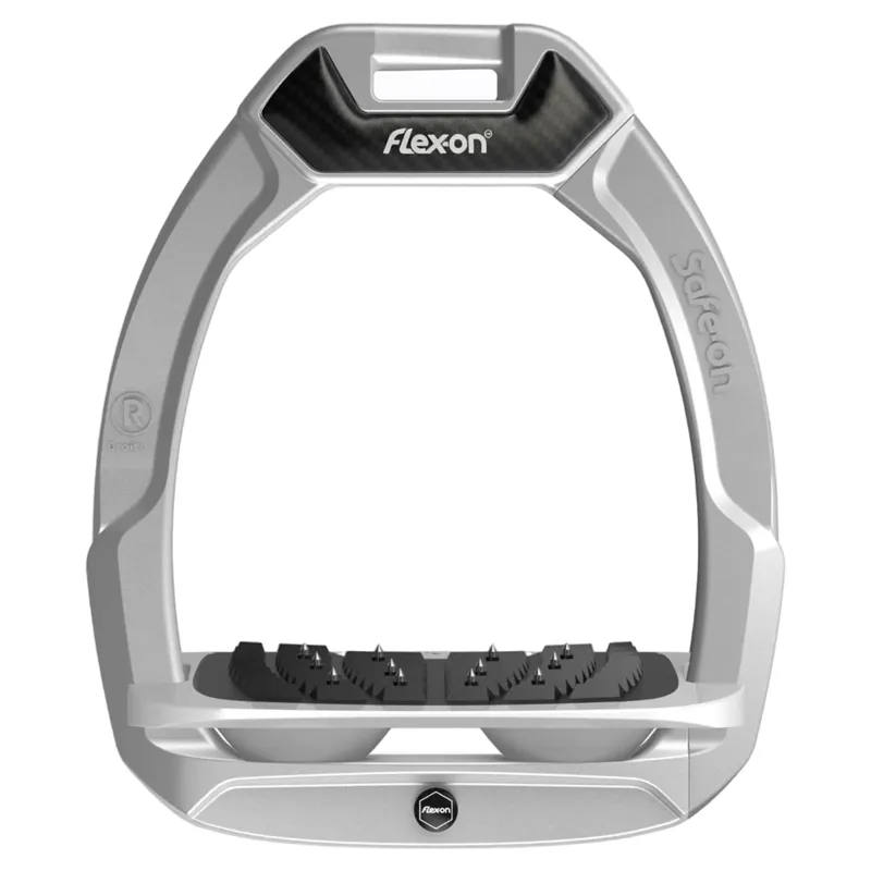 Flex-On Safe-On Ultra Grip Safety Stirrups - Silver Grey/Grey/Carbon
