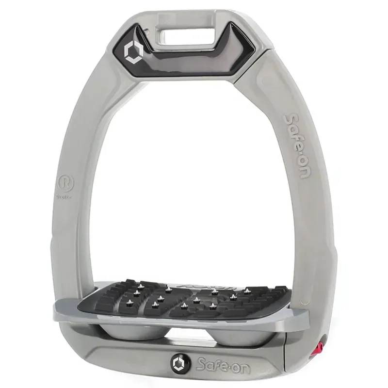 Flex-On Safe-On Ultra Grip Safety Stirrups - Silver Grey/Grey/Grey