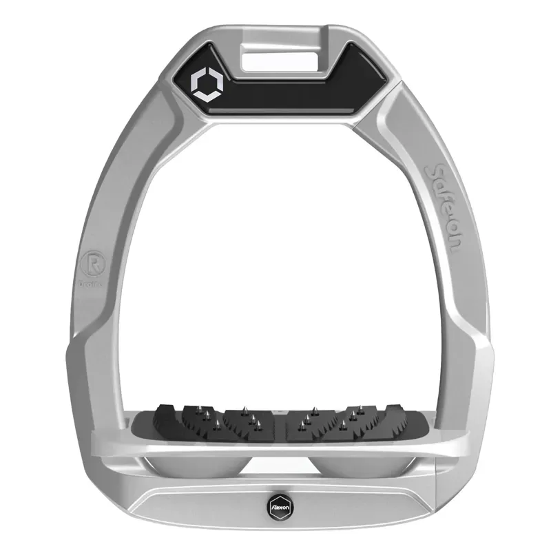 Flex-On Safe-On Ultra Grip Safety Stirrups - Silver Grey/Grey/Grey-1
