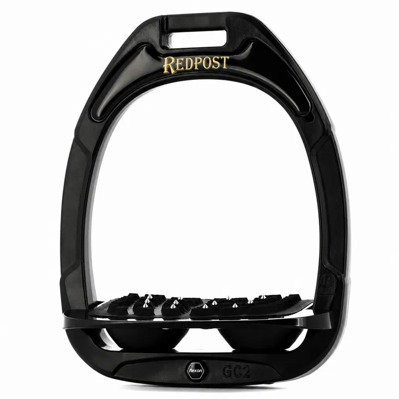Flex-on Green Composite Ultra Grip Stirrups - Redpost/Black/Black/Black