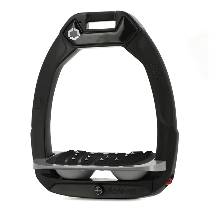 Flex-On Safe-On Ultra Grip Safety Stirrups - Black/Grey/Grey