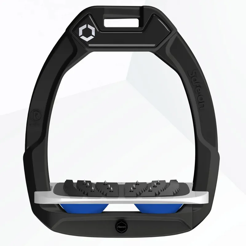 Flex-On Safe-On Ultra Grip Safety Stirrups - Black/Grey/Dark Blue