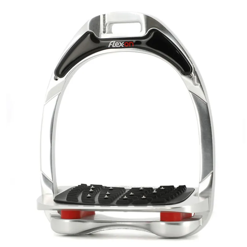 Flex-On Aluminium Ultra Grip Stirrup Irons - Aluminium/Red