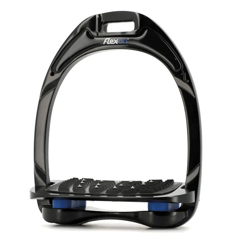 Flex-On Aluminium Ultra Grip Stirrup Irons - Black/Blue