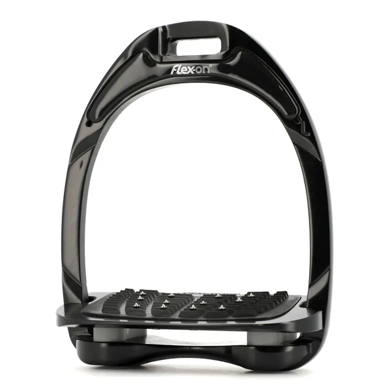 Flex-On Aluminium Ultra Grip Stirrup Irons - Black/Grey