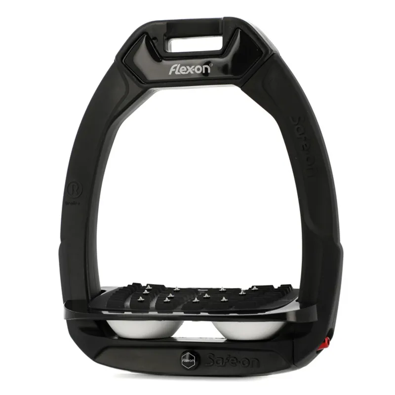 Flex-On Safe-On Ultra Grip Safety Stirrups - Black/Black/White