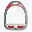 Flex-On Green Composite Grip Stirrups - Silver Grey/Red/Red Glitter