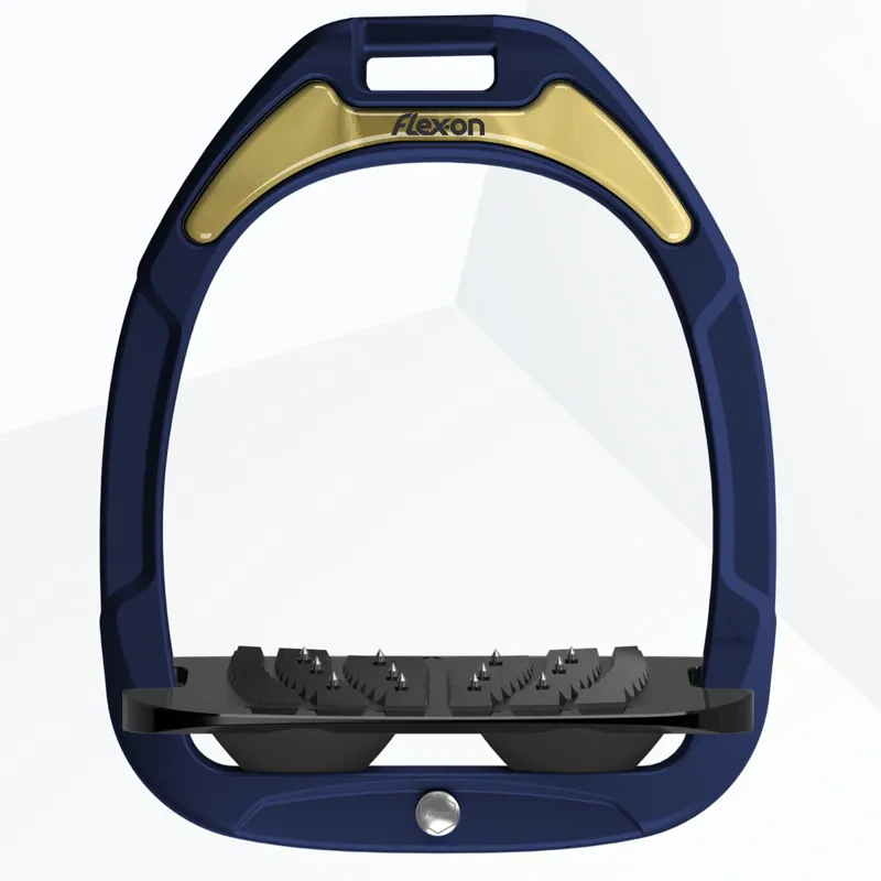 Flex-On Green Composite Ultra Grip Stirrups - Navy/Black/Black/Gold