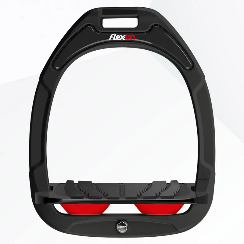 Flex-On Green Composite Grip Stirrups - Black/Black/Red