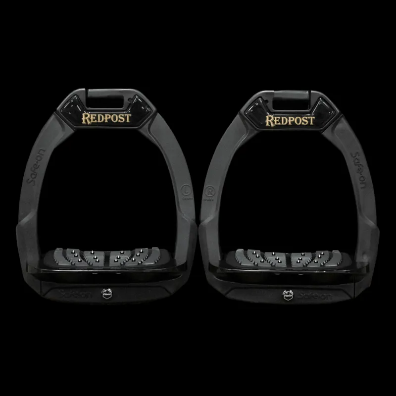 Flex-On Safe-On Stirrup Magnets - Redpost/Black/Gold-2