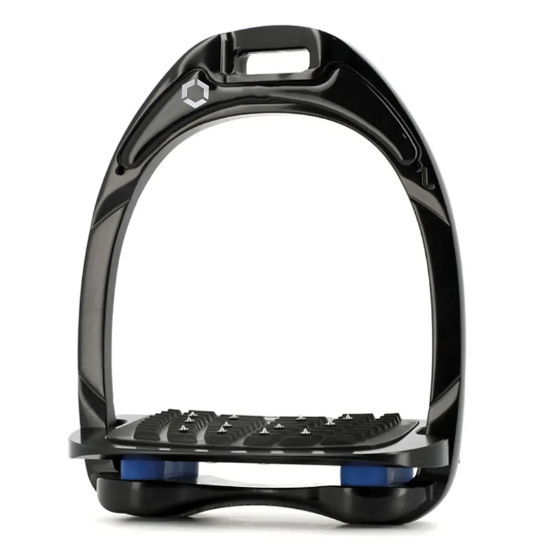 Flex-On Aluminium Ultra Grip Stirrup Irons - Black/Blue