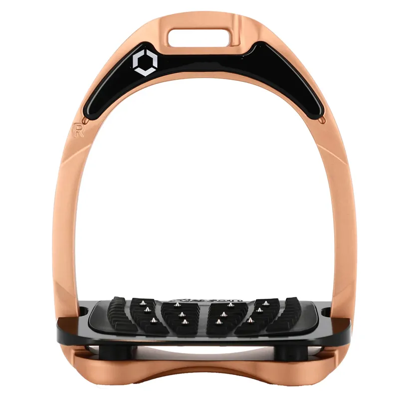 Flex-On Aluminium Ultra Grip Stirrup Irons - Rose Gold/Black/Black
