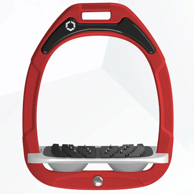 Flex-On Green Composite Ultra Grip Stirrups - Red/Grey/Grey