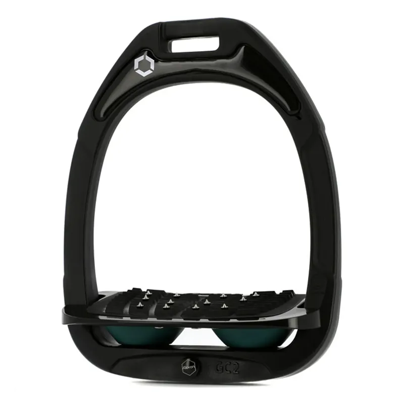 Flex-On Green Composite Ultra Grip Stirrups - Black/Black/Dark Green-1