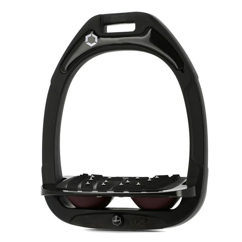 Flex-On Green Composite Ultra Grip Stirrups - Black/Black/Plum