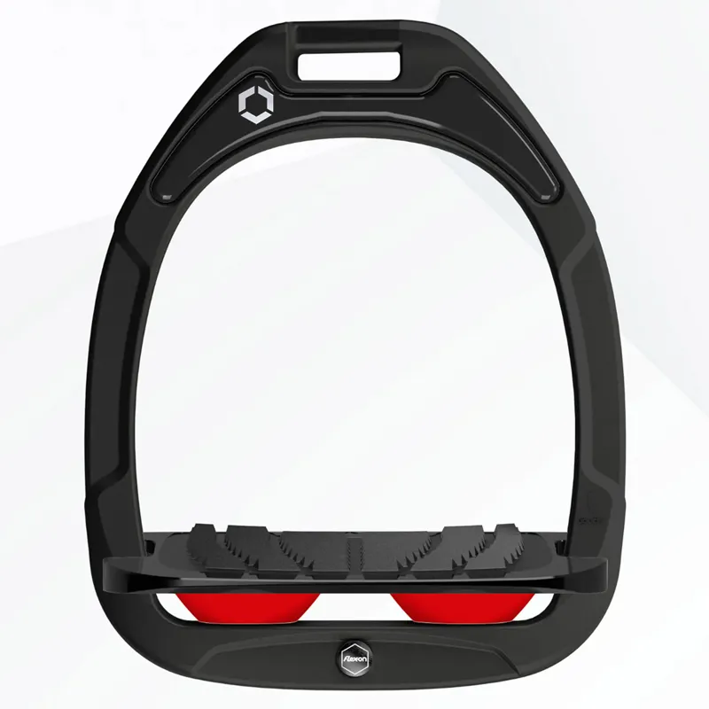 Flex-On Green Composite Grip Stirrups - Black/Black/Red