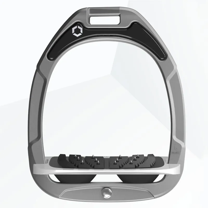 Flex-On Green Composite Ultra Grip Stirrups - Silver Grey/Grey/Black