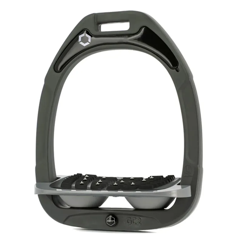 Flex-On Green Composite Ultra Grip Stirrups - Dark Grey/Grey/Grey