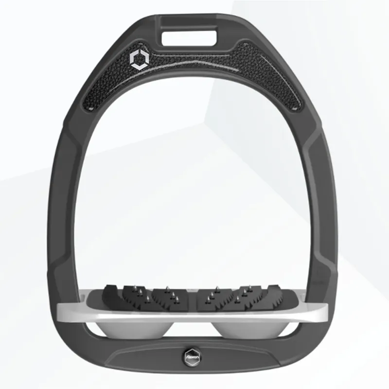 Flex-On Green Composite Ultra Grip Stirrups - Dark Grey/Grey/Leather