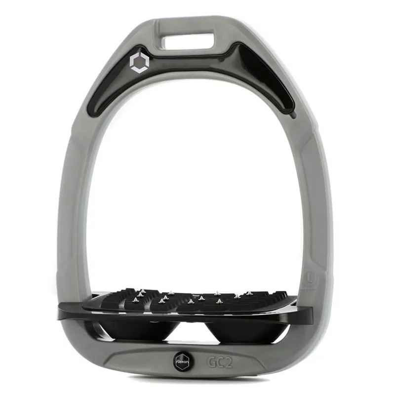 Flex-On Green Composite Ultra Grip Stirrups - Silver Grey/Black/Black