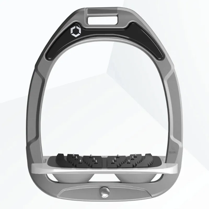 Flex-On Green Composite Ultra Grip Stirrups - Silver Grey/Grey/Grey