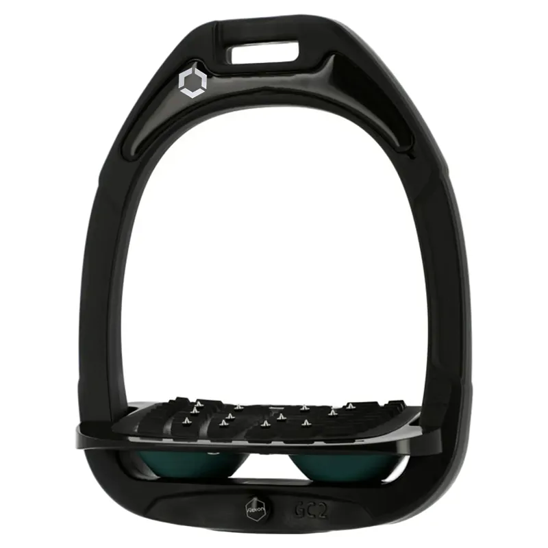 Flexon Green Composite Ultra Grip Stirrups - Black/Black/Dark Green-1