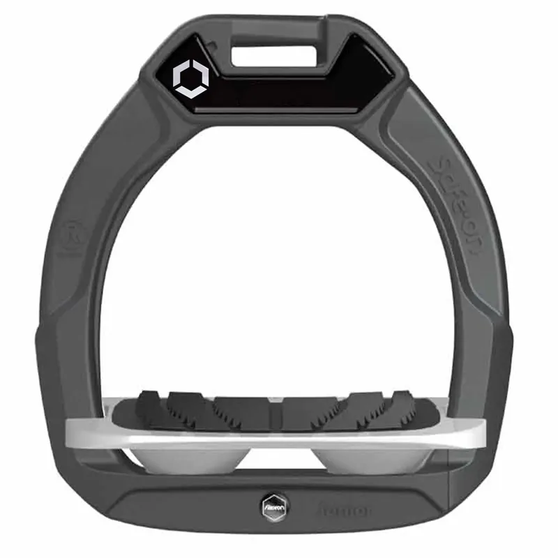 Flex-On Safe-On Junior Safety Stirrups - Dark Grey/Grey/Grey