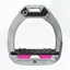 Flex-On Safe-On Junior Safety Stirrups - Light Grey/Black/Pink