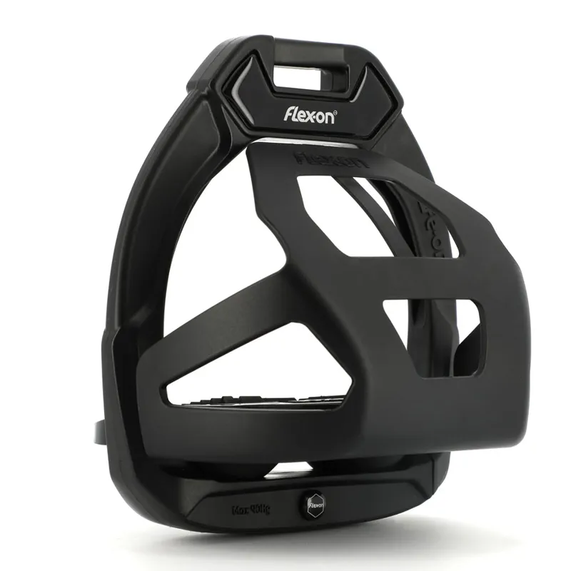 Flex-On Safe-On Junior Safety Stirrups with Cages - Black/Black/Black-1