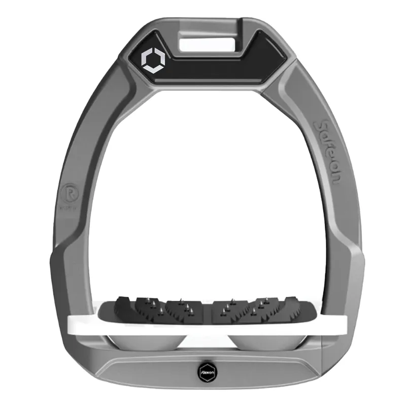 Flex-On Safe-On Ultra Grip Safety Stirrups - Silver Grey/White/Grey