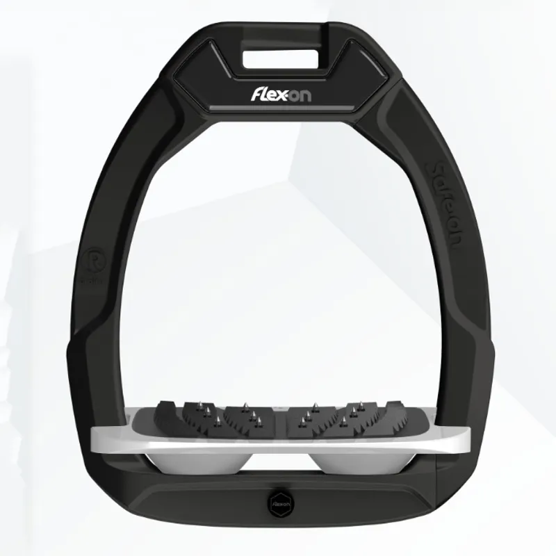 Flex-On Safe-On Ultra Grip Safety Stirrups - Black/Grey/Grey-1