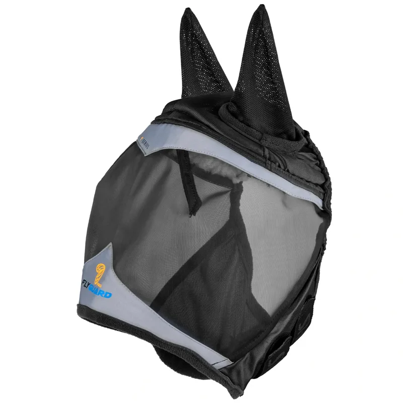Shires FlyGuard Pro Fine Mesh Fly Mask with Ears - Jet-1