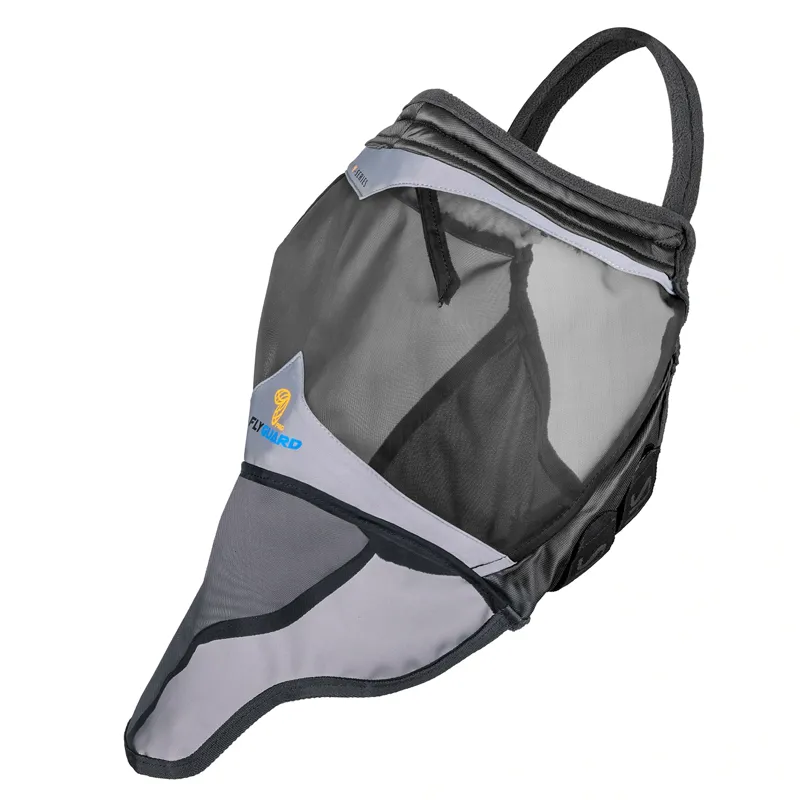 Shires FlyGuard Pro Fine Mesh Earless Fly Mask with Nose - Jet-1