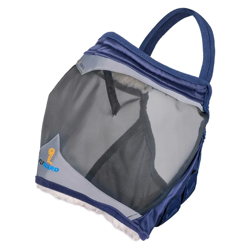 Shires FlyGuard Pro Fine Mesh Earless Fly Mask - Navy-1