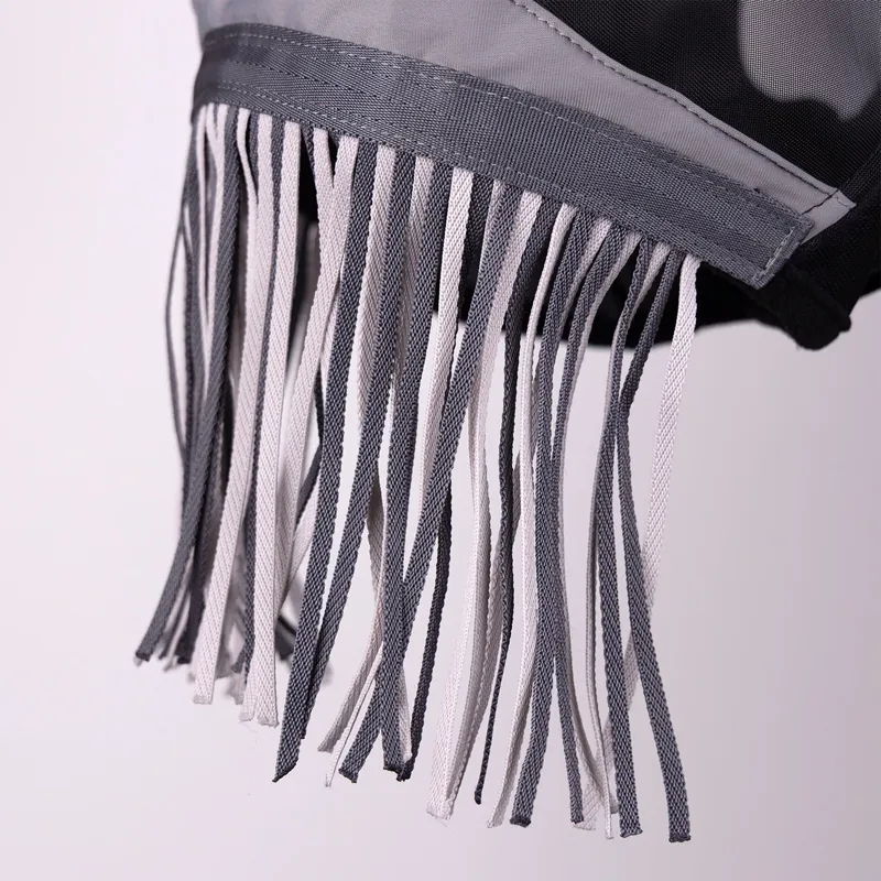 Shires FlyGuard Pro Fine Mesh Earless Fly Mask with Nose Fringe - Navy-2