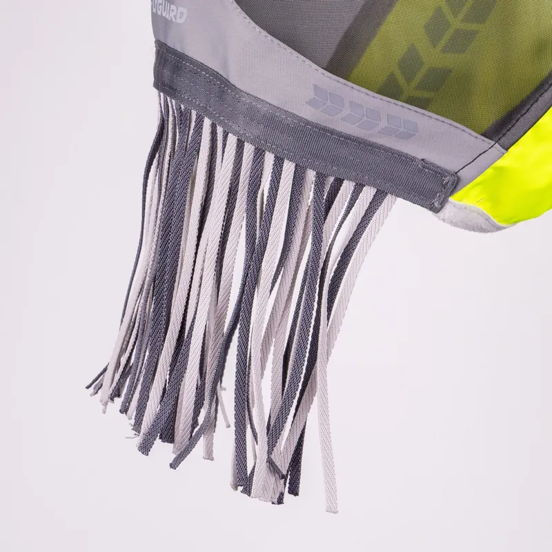 Shires FlyGuard Pro Hi-Viz Mesh Fly Mask with Ears and Fringe - Yellow-2