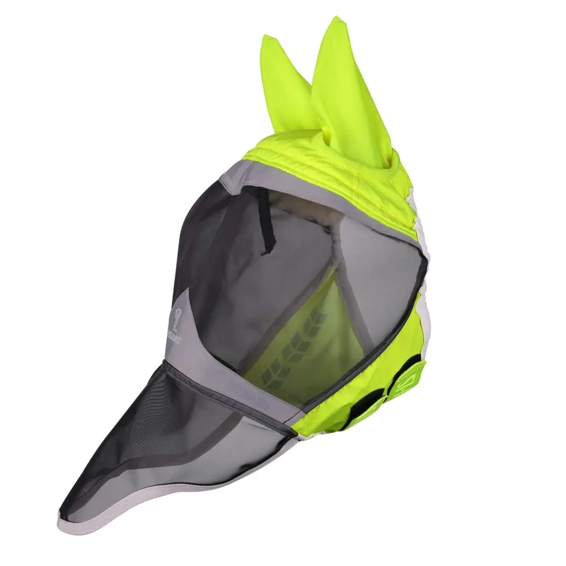 Shires FlyGuard Pro Hi-Viz Fine Mesh Fly Mask with Ears/Nose - Yellow-1