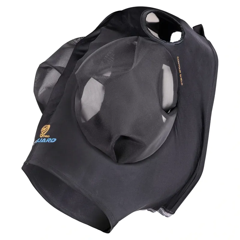 Shires Flyguard Pro Stretch Fly Mask with Ear Holes - Jet-1