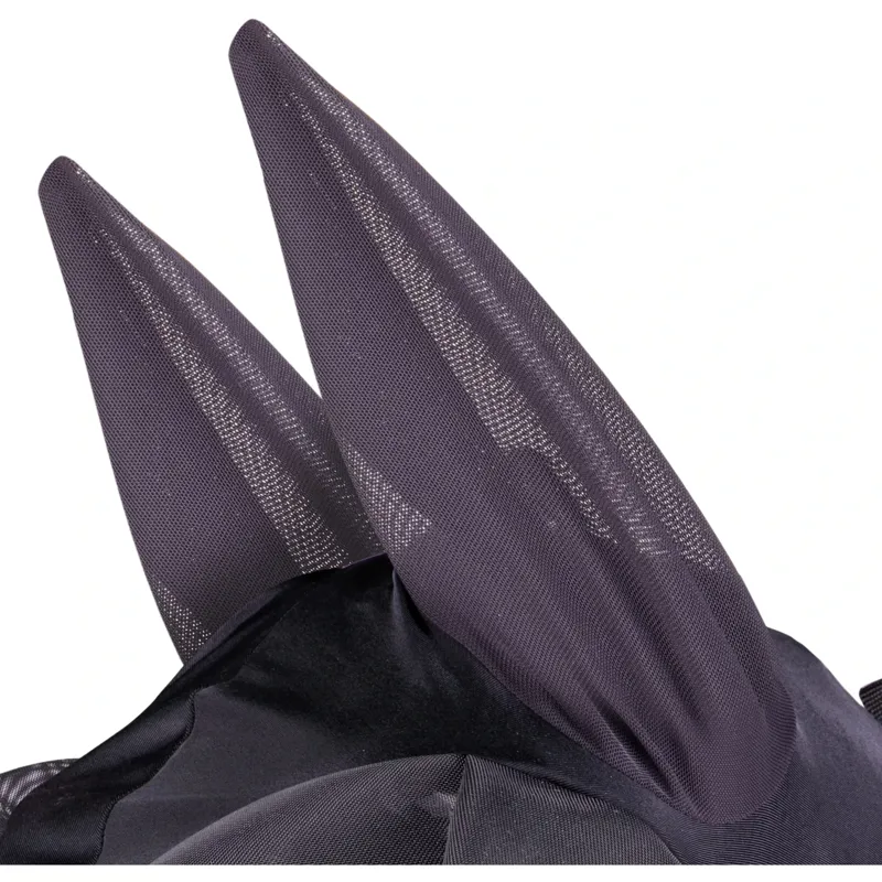 Shires FlyGuard Pro Stretch Fly Mask with Nose Fringe - Jet-2