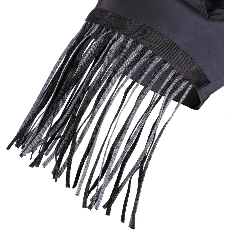 Shires FlyGuard Pro Stretch Fly Mask with Nose Fringe - Jet-5