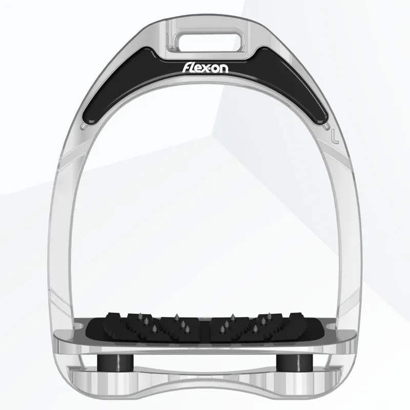 Flex-On Aluminium Ultra Grip Stirrup Irons - Aluminium/Black-1